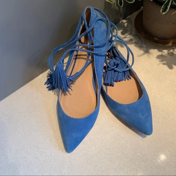 Loeffler Randall Penelope Suede Wrap Flats 8.5 - Picture 4 of 6